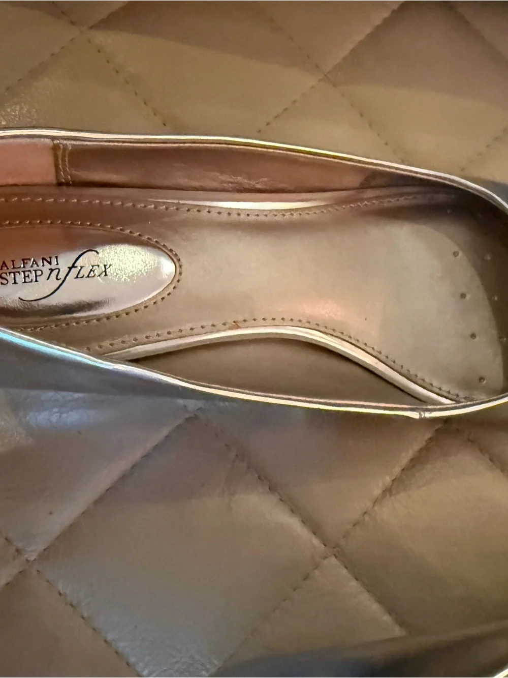 Alfani Metallic silver Peep-Toe Heels